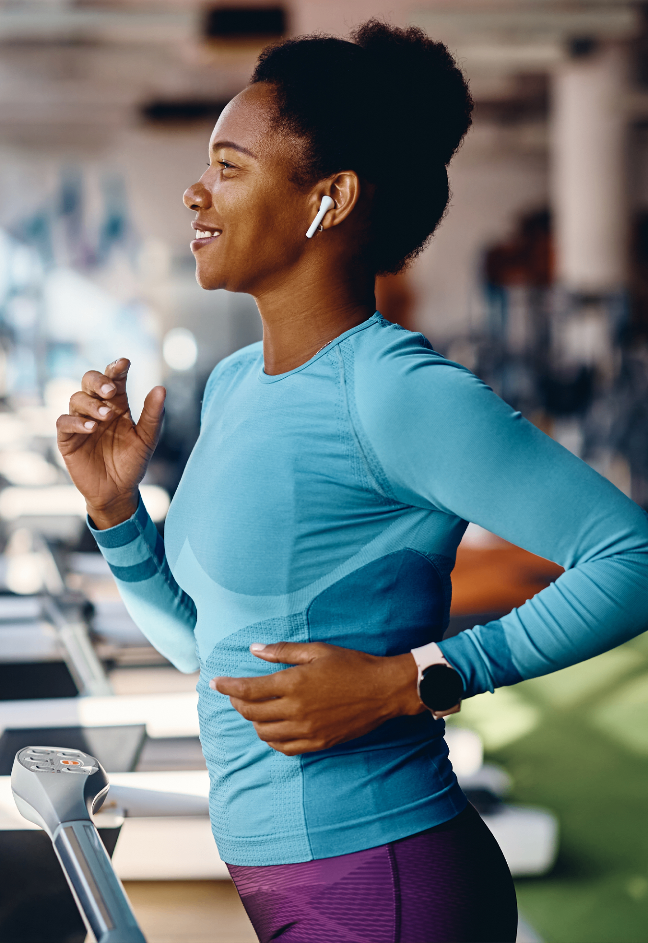 Woman running on a treadmill
